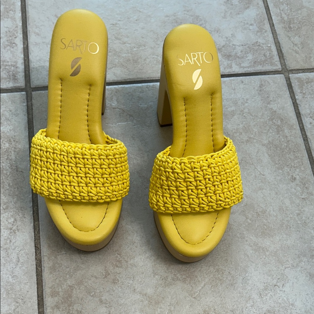 SARTO By Franco Sarto Yellow Heeled Sandals